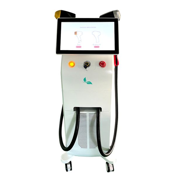 

white color diode laser hair removal machine double laser handle, Black