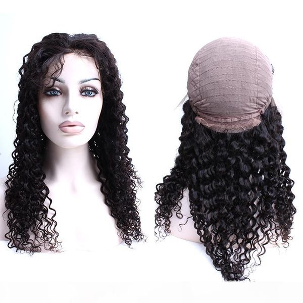 

bellahair завитые волны фронта шнурка бразильских волос deep curly wave парики человеческих волос для черных женщин julienchina, Black;brown
