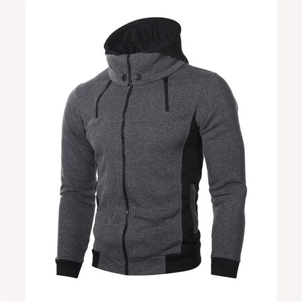 

mens coat jackets outerwear long sleeve hoodie double zipper jacket men sweatshirt black gray tracksuits man hoody s-xxxl1, Black;brown