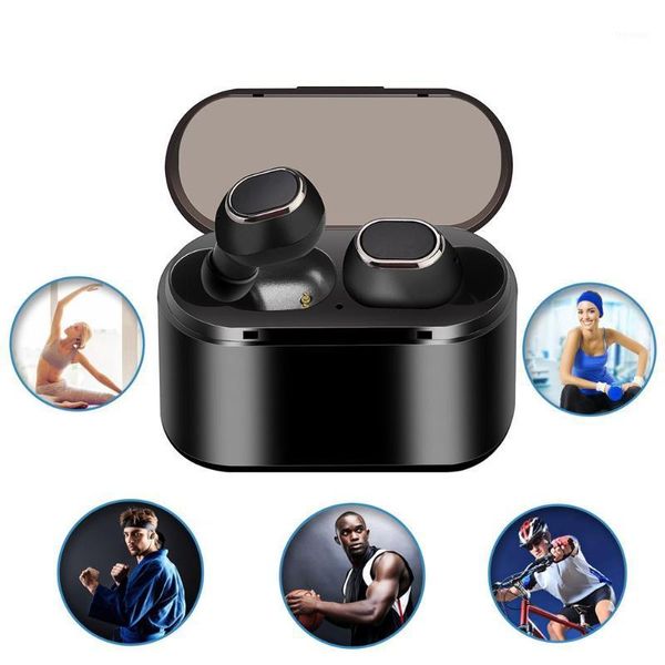 

tws18 smart bluetooth 5.0 business mic headset binaural handsheadphones sports earbuds gaming headset black/white1