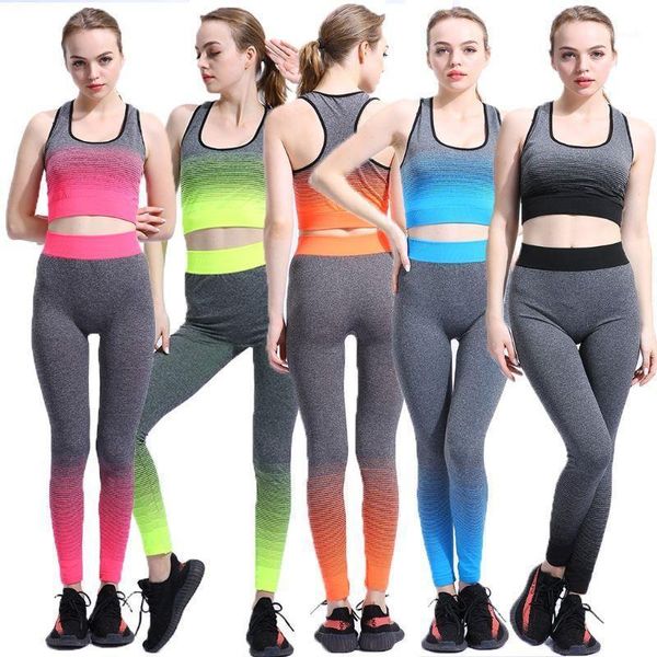 

yoga outfits seamless women set workout sportswear gym clothing fitness sleeveless high waist leggings sports suits1, White;red