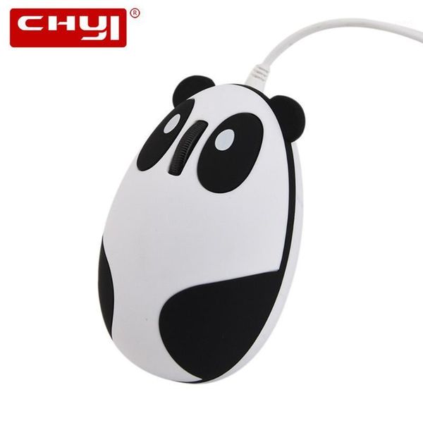 

mice chyi wired panda mouse ergonomic 1600 dpi usb cable kawaii anime kungfu bear cat optical game for pc lapdesk