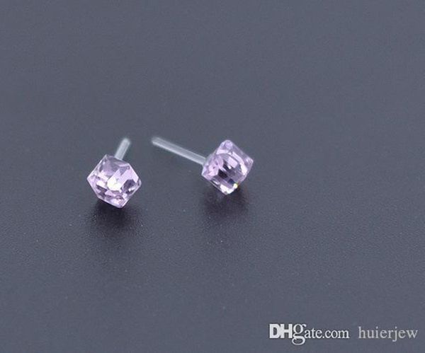 

earrings for women fashion jewelry different colors crystal glass cube earrings, Golden;silver