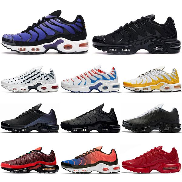 

women men tn running shoes spray paint triple white yellow 3d glasses habanero red outdoor breathable mens trainers sports sneakers, White;red
