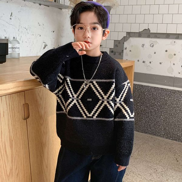 

new boys' 2020 sweater korean pullover version foreign sle thickened children's plush autumn and winter, Blue