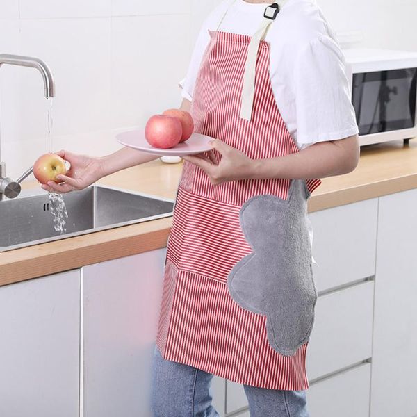 

aprons waterproof thickened apron household hand-wipe pinafore with adjustable buckle oxford cloth pocket