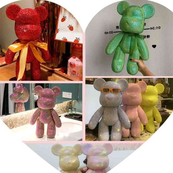 

33stick diamond bear manual diy stick violent material bag 55cm medium 34cm doll valentine's day gift
