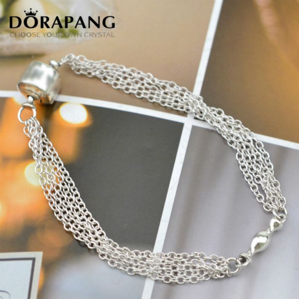 

new 2021 style fashion jewelry 925 sterling silver smooth snake chain bracelet multiple layer chain style 8015, Black