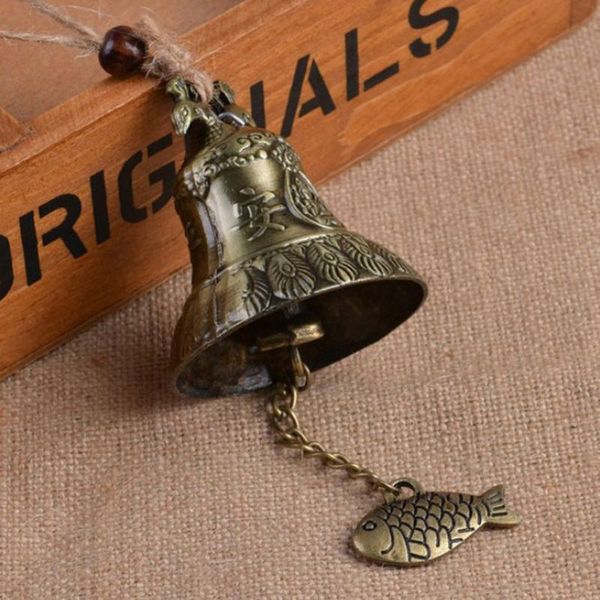 

decorative objects & figurines chinese feng shui style garden bell wind chime ornament rustic 23cm long metal door pendant adornment