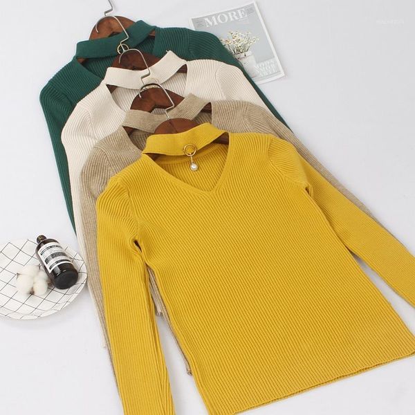 

onlysvter thick v-neck women pullover and sweater autumn winter warm knitted jumper female sweater, White;black