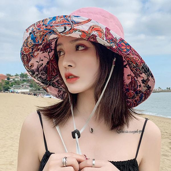 

summer women double-sided cotton linen sun hat elegant big wide brim foldable beach sun floppy hats flat caps wmtbby xhlove, Black;white