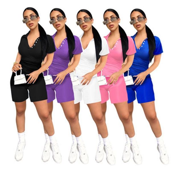 

zkyzwx fashion women's solid short sleeve cut bass shirt bick shorts thin casual party two pieces of accessories wear together, Blue;black