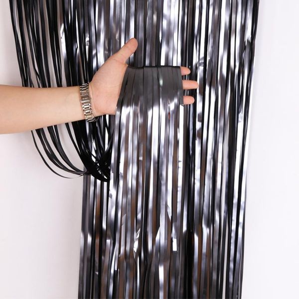

party decoration 2m black tinsel backdrop curtain foil glitter po booth birthday