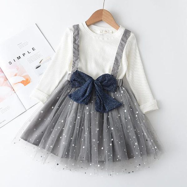 

keelorn kid girls clothes 3-7 years princess dresses spring autumn mesh costumes with bow-knot cute suspender dress for children, Red;yellow
