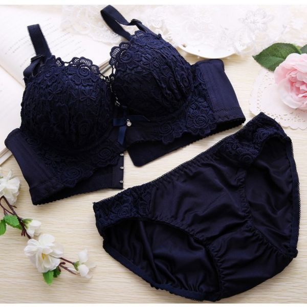 

panties and bralette women push up bra lingerie underwear embroidery bralet set, Black;white