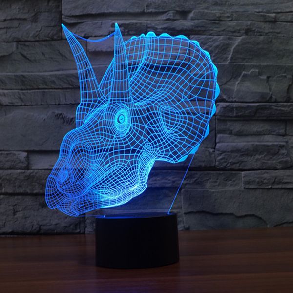 

2021 new dinosaur head 3d night building light for bedroom living room ts03