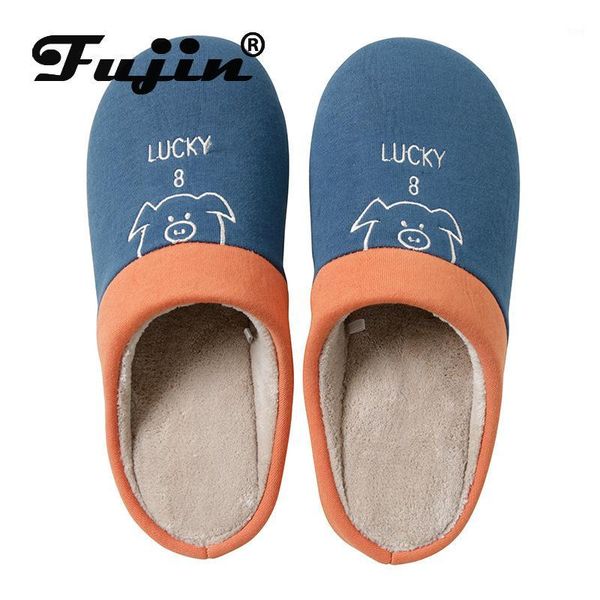 

slippers fujin men women winter home shoes non-slip soft warm house indoor bedroom lovers couples floor shoes1, Black