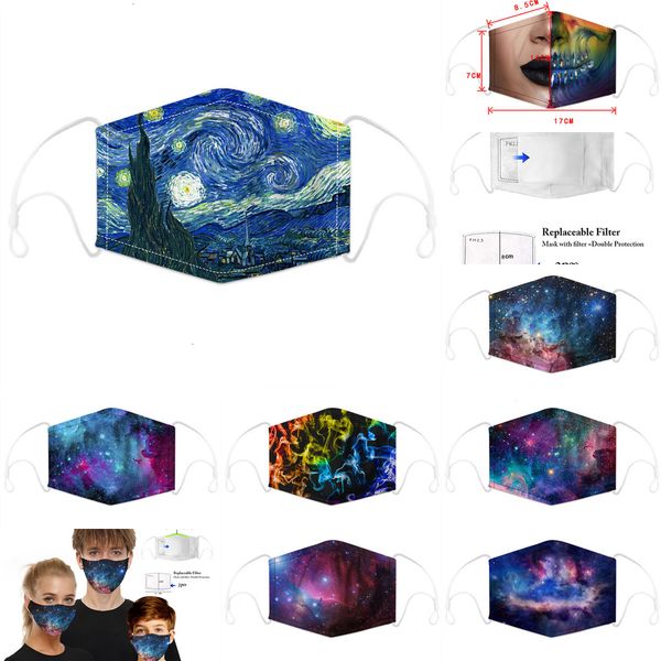 

protection reusable starry digital print cotton washable breathable dustproof anti smog pm2.5 protective masks  1 nmqc9