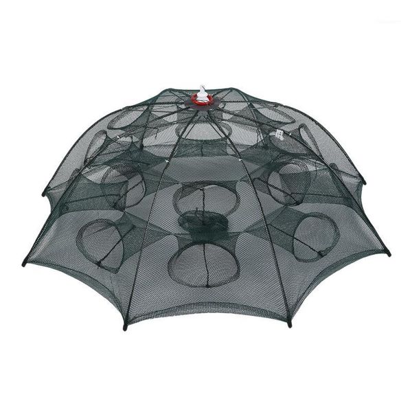

fishing accessories quality portable foldable 8 sides 16 holes automatic net landing trap cast dip cage fish shrimp minnow1