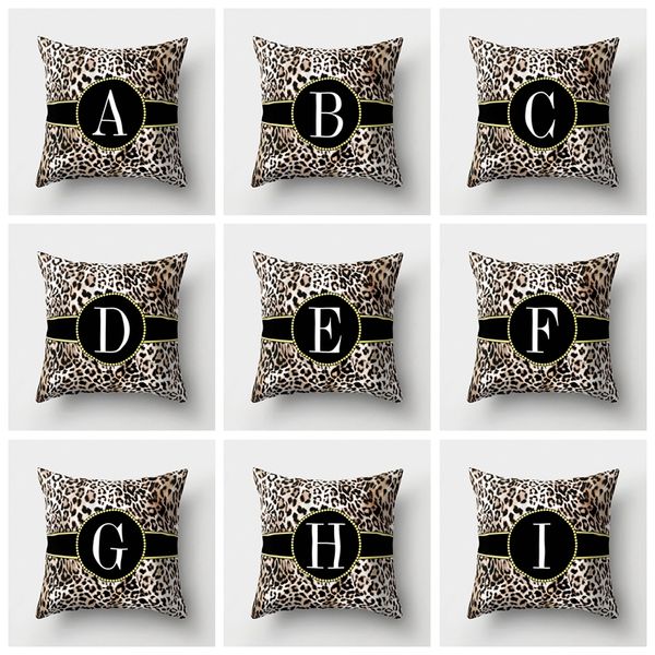 

leopard pattern letters cushion cover decorative pillow case polyester 45*45cm throw home decor pillow cover vtky2264