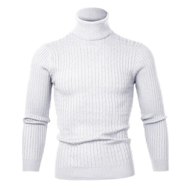 

winter warm turtleneck sweater old-fashioned warp knit men's casual pullover men's jacket slim solid color sweater knitted pullo, White;black