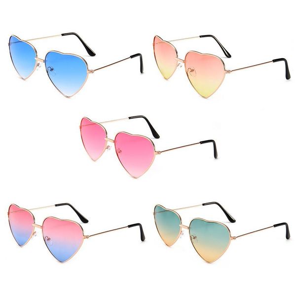 

2020 retro heart goggles brand designer sun glasses for women alloy mirror sunglasses ray female o-culos de sol