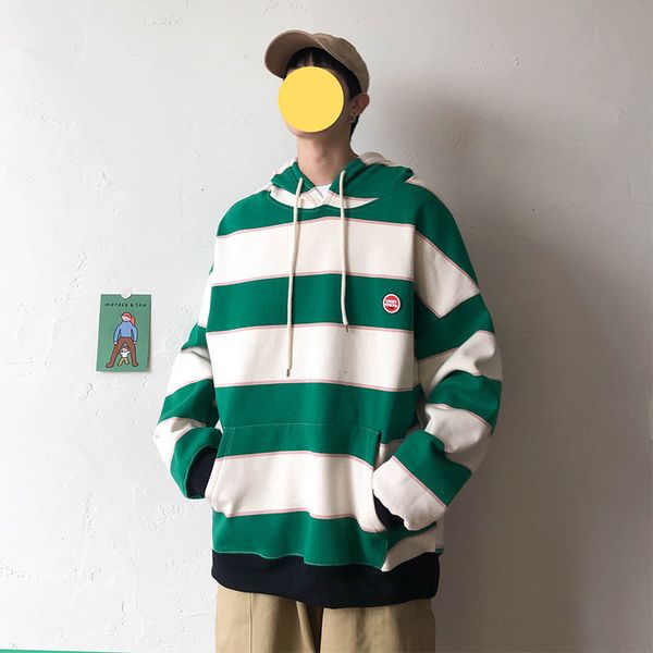 

2021 new autumn striped men hoodies streetwear man oversized hooded sweatshirts 4 colors hip hop male casual pullovers u9tm, Black