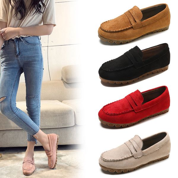 

2021 the new smooth women's feminine moccasins slip on soft, anti-slip bottom women lazy shoes solid d8ao, Black