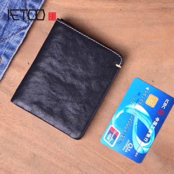 

hbp aetoo mini purse men's handmade leather ultra-thin soft leather wallet cowhide leather wallet short wallets, Red;black