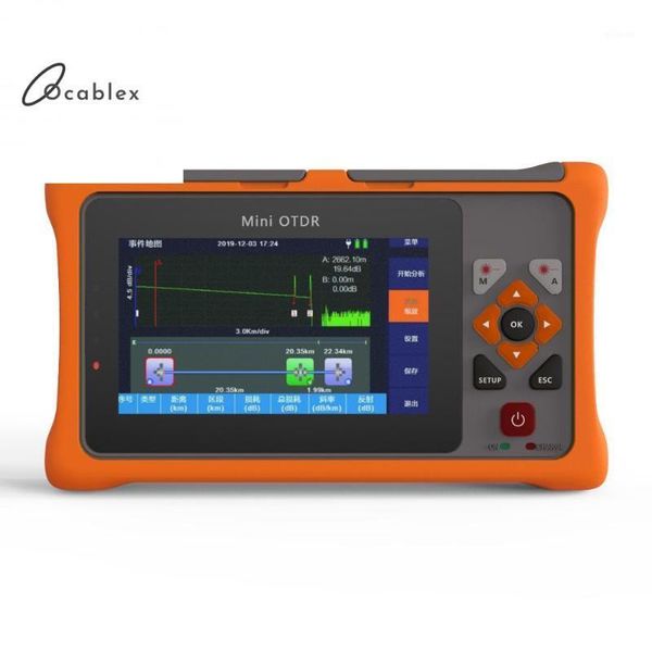 

fiber optic equipment pro mini otdr 1310/1550nm 24/22db reflectometer touch screen vfl ols opm event map ethernet cable tester equipment1