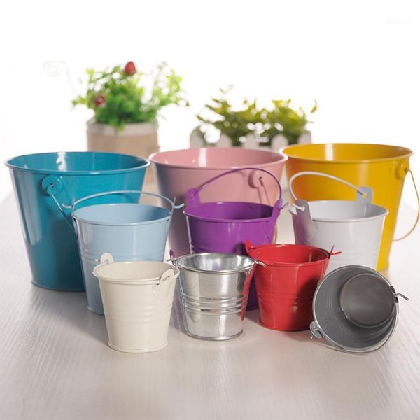 

mini metal bucket tin candy gift box buckets wedding party souvenirs gift pails tinplate chocolate dragee box candy bar decor1