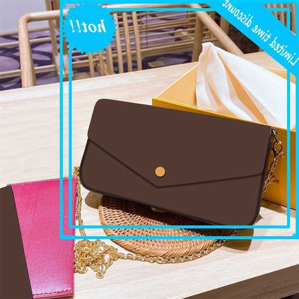 

2020 new shoulder bags women chain mini crossbody bag floral letter genuine leather wallet handbags