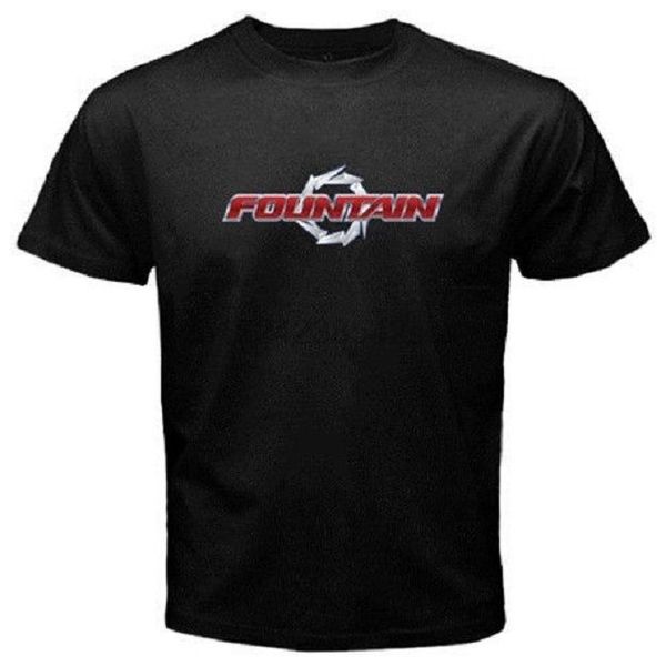 

new fountain boats logo t-shirt black sport hooded sweatshirt hoodie