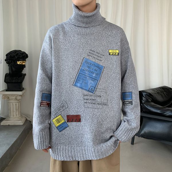 

2021 new fashion classic o-neck christma sweater men's oversized pull turtleneck -5xl long sleeves pullover autumn spring winter j0uq, White;black