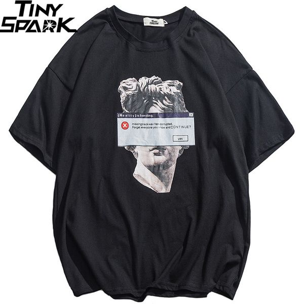 

2020 hip hop funny t shirt michelangelo statue david streetwear t-shirt men summer cotton harajuku tshirt short sleeve tees 1005, White;black