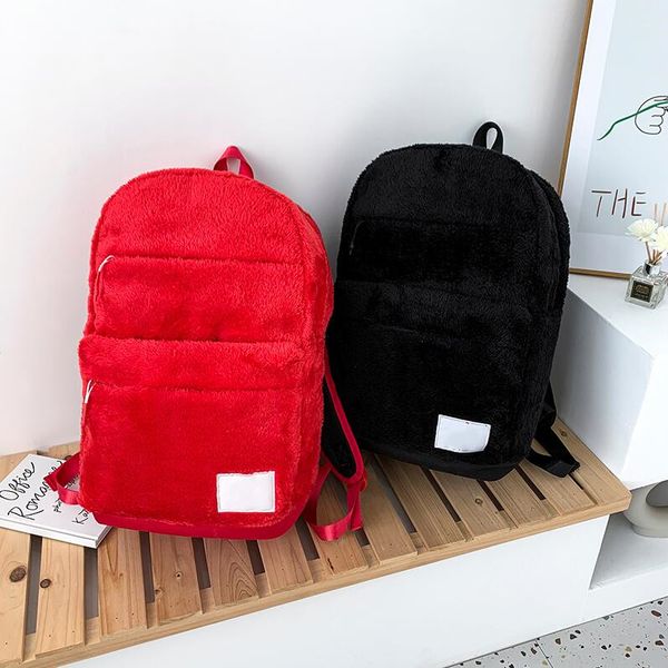 

fashion plush backpacks for women 2021 winter fashion female high capacity backpack lady back pack for school teenagers ing