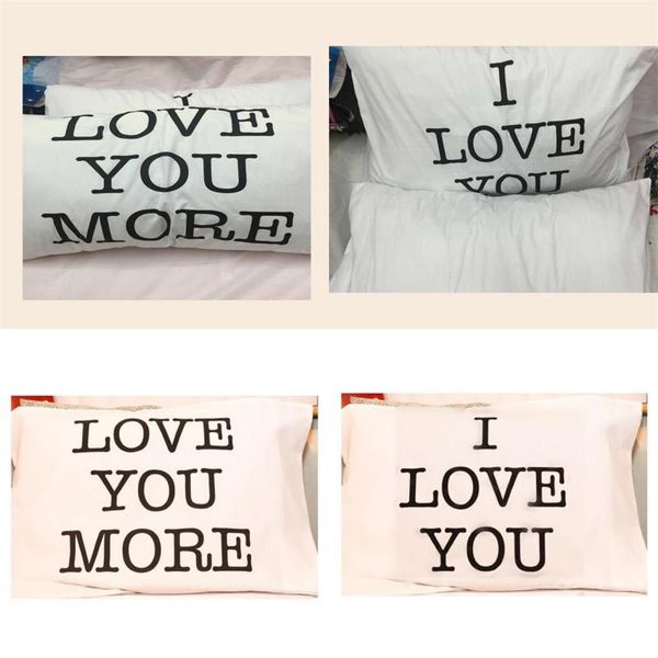 

rectangle white pillow case valentine day i love you romance pillows covers 50*70cm letters lover cushion sleeve 10xl g2