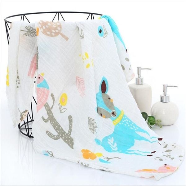 

baby blankets newborn muslin cotton blankets unicorn pattern multi-use newborn swaddle infant gauze bath towel baby warp swaddle y201009