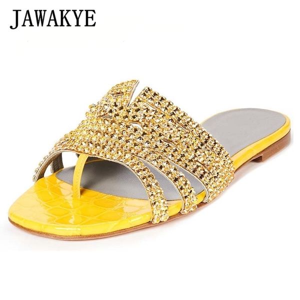 

multicolor shiny flip flops crystal slippers women summer rhinestone diamond slides runway party shoes gladiator sandals woman y200624, Black