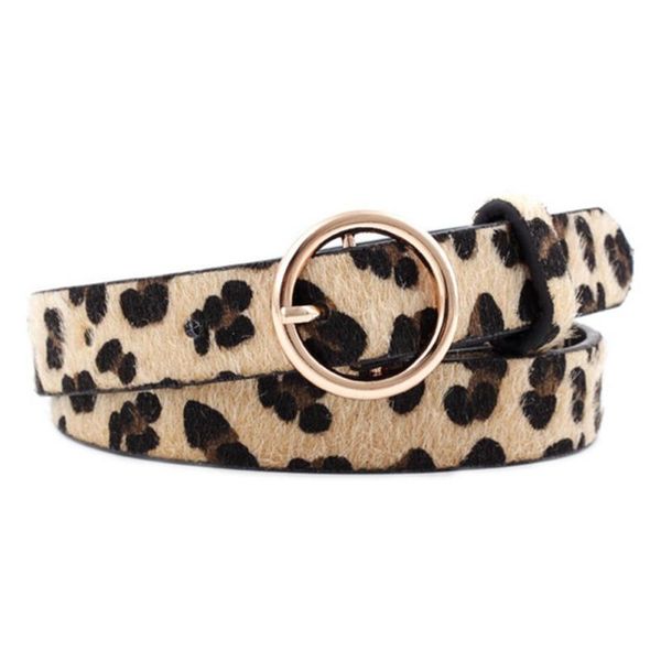 

2020 new women belt round pin buckle belt jeans pu women retro leopard snake pattern zebra pattern tights, Black;brown