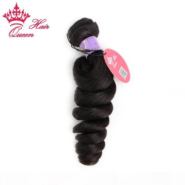 

queen hair unprocessed malaysian virgin loose wave 1pc lot human hair extensions natural color hair weave, Black