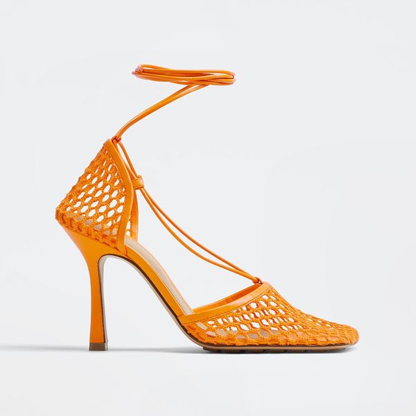 

2022 fashion designer dress shoes ladies mesh high heel sandals exquisite and comfortable female letters non-slip joint slippers leather mat, Black