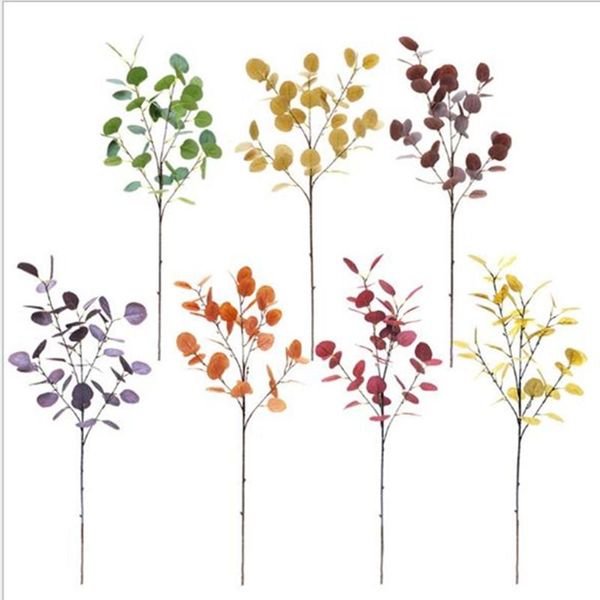 

decorative flowers & wreaths artificial plant 6-fork high bar drop eucalyptus branch wall material fake plants for home shop garden party de