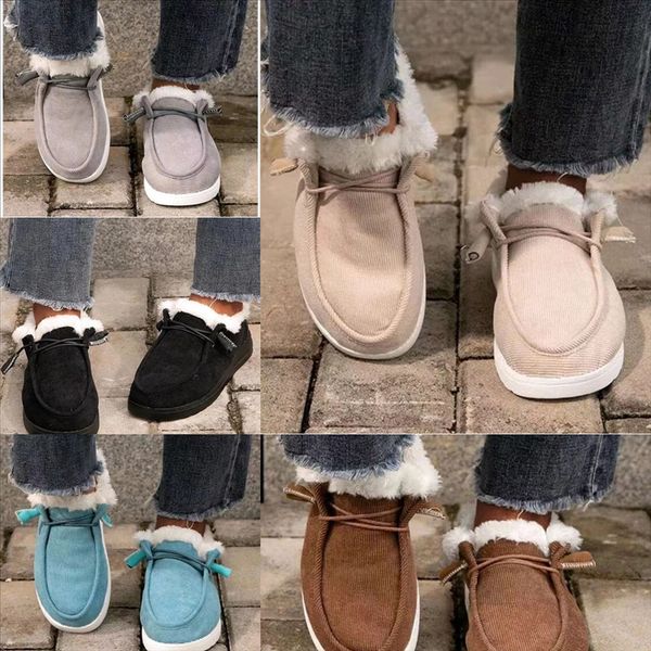 

ycr7v children shoes girls winter warm waterproof non-slip kids cotton winter outdoor furry shoes solid cotton kid color boot ball plush, Black