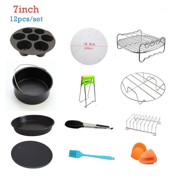 

air fryers 7 inch 12pcs fryer accessories for gowise cozyna and secura fit all airfryer 3.7 to 5.8qt1