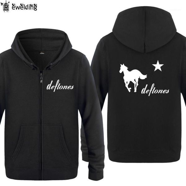 

zipper hoodies men deftones white print mens hoodie hip hop fleece long sleeve music rock man's jacket sweatshirt tracksuit1, Black