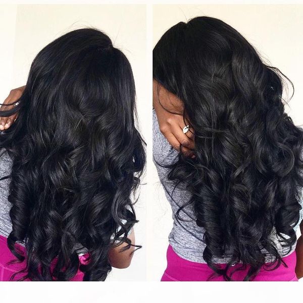 

7a peruvian virgin hair body wave full lace human hair wigs glueless lace front human hair wigs for black women, Black;brown