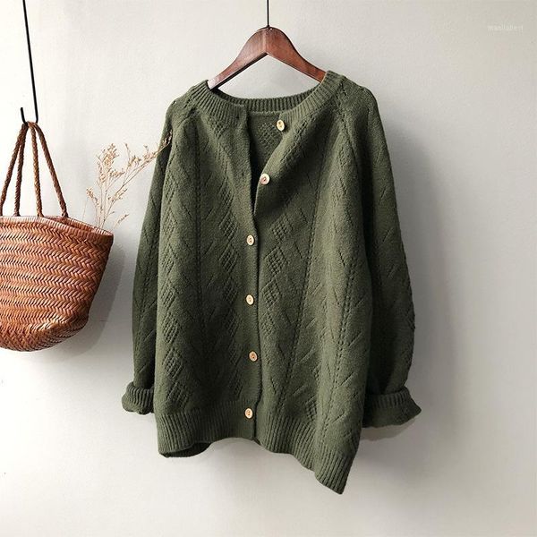 

2020 harajuku spring women sweaters coat solid cardigans women button long sleeve loose knitting cardigan coat outwear fashion1, White