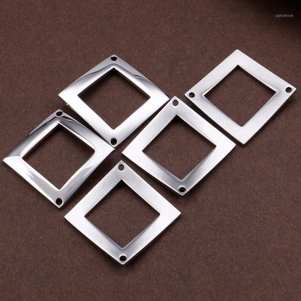 

10pcs/lot 37*37mm connectors for charms bracelets earrings necklace stainless steel accessories for jewelry making1, Blue;slivery