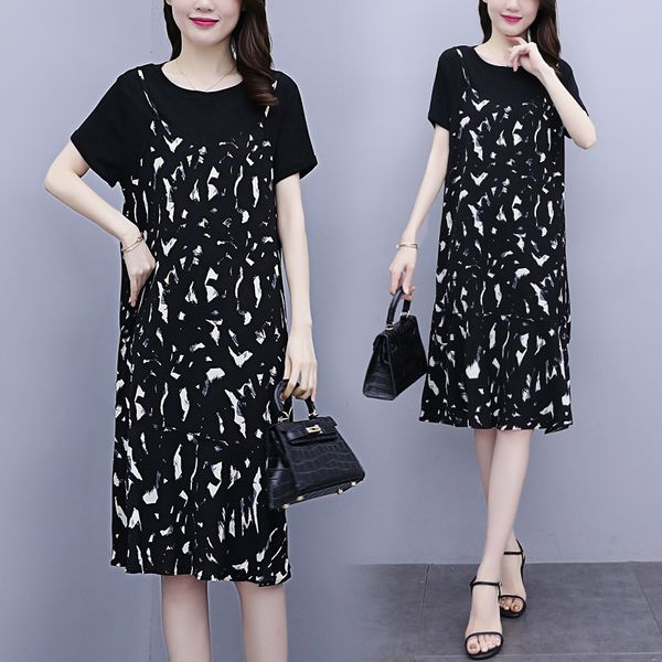 

female dress plus size loose sleeve, shirt sweatshirt xg dresses, dresses rfpt, Black;gray